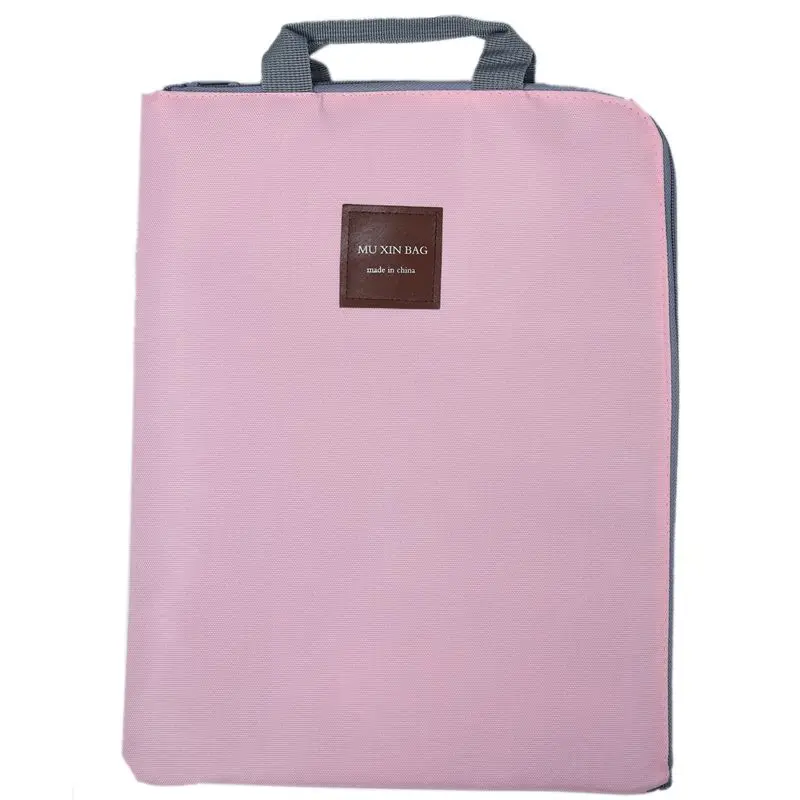 

Simple Solid A4 Big Capacity Document Bag Business Briefcase Storage File Folder for Papers Stationery Student Gift Pink