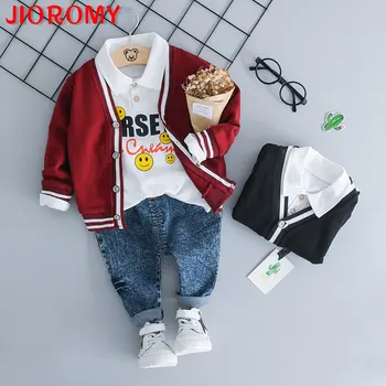 

children's clothing 0-3 year old boy cartoon leisure three suit Korean version of children's autumn new suit 785