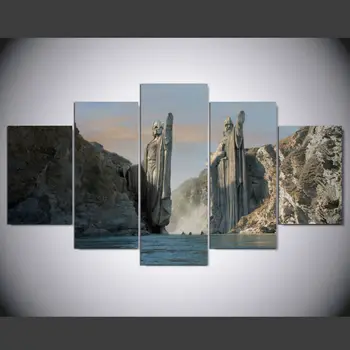 

5 Pcs/Set Framed HD Printed Wall Art The Argonath Gates Of Gondor Anduin Movie Canvas Print Painting Home Decoration