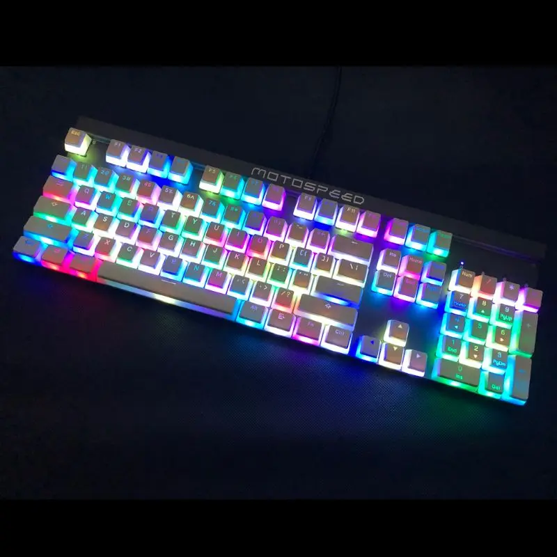 RGB 108 Keycaps ANSI макет PBT белый пудинг двойной кожи молочного снимка с подсветкой Keycap для OEM Cherry MX gh60 poker 87 tkl 104 108