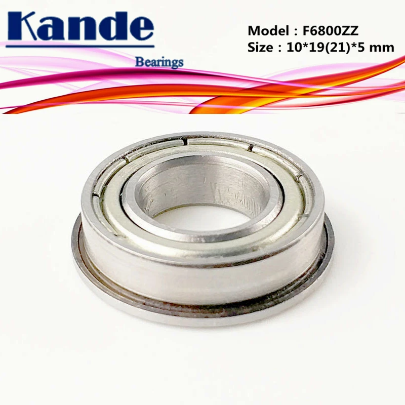 Kande подшипник F6800 ZZ 10 шт. ABEC-1 F6800ZZ F6800-2Z Металлический Щит фланцевый шарикоподшипник 10x19(21) x5mm F6800 F 6800