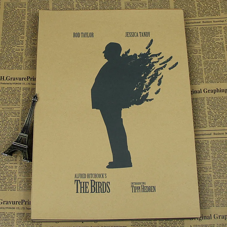 Альфред Хичкок винтажный Ретро матовый крафт бумага античный постер настенный