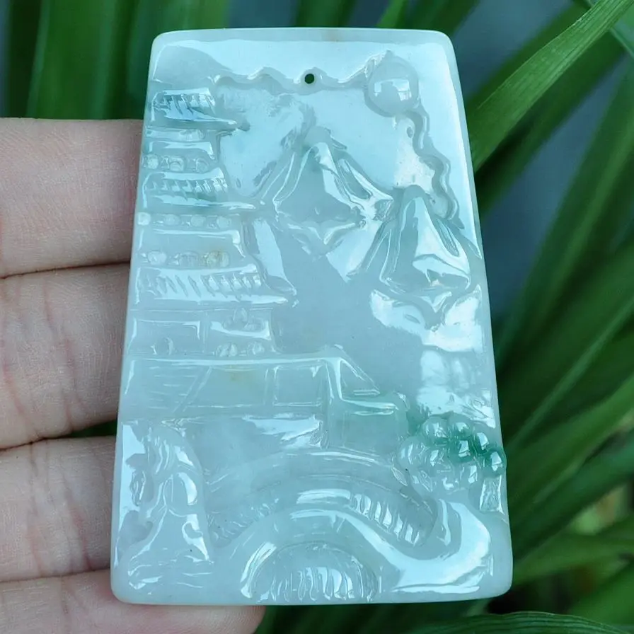 

Certification of natural "armor" class green jadeite jade pendant ~shangshui 10.19