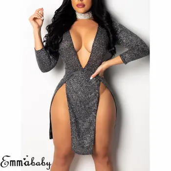 

Plus Size UK Women Sequin Mini Dress Ladies Casual Evening Club Party Dress