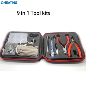 

Qheating Electronic Cigarette DIY Tool Kit Coil jig Tweezers Pliers for RDA RDTA RTA E Cig Accessories Vape Bag Coiling Kit