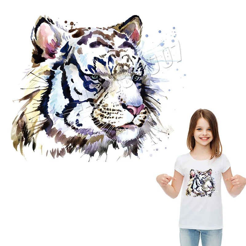 

Animals Patches Iron On Heat Transfer Washable Stickers On T-Shirts Bright DIY Applique Accessory For Men Fashion Custom Print