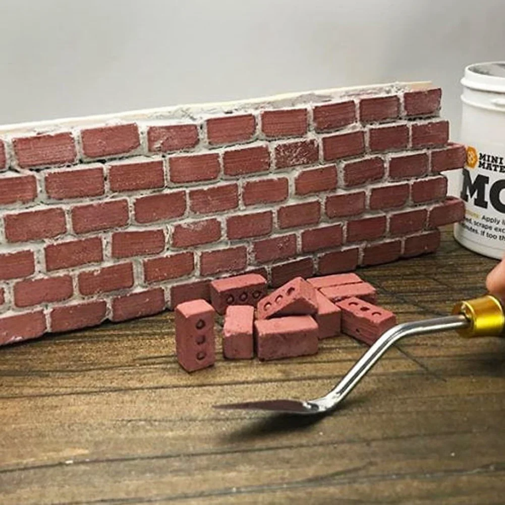 Teaching Class Wall Cement Toy New 32Pcs Mini Cement Cinder Bricks Build Your Own Tiny Wall Mini Red Bricks