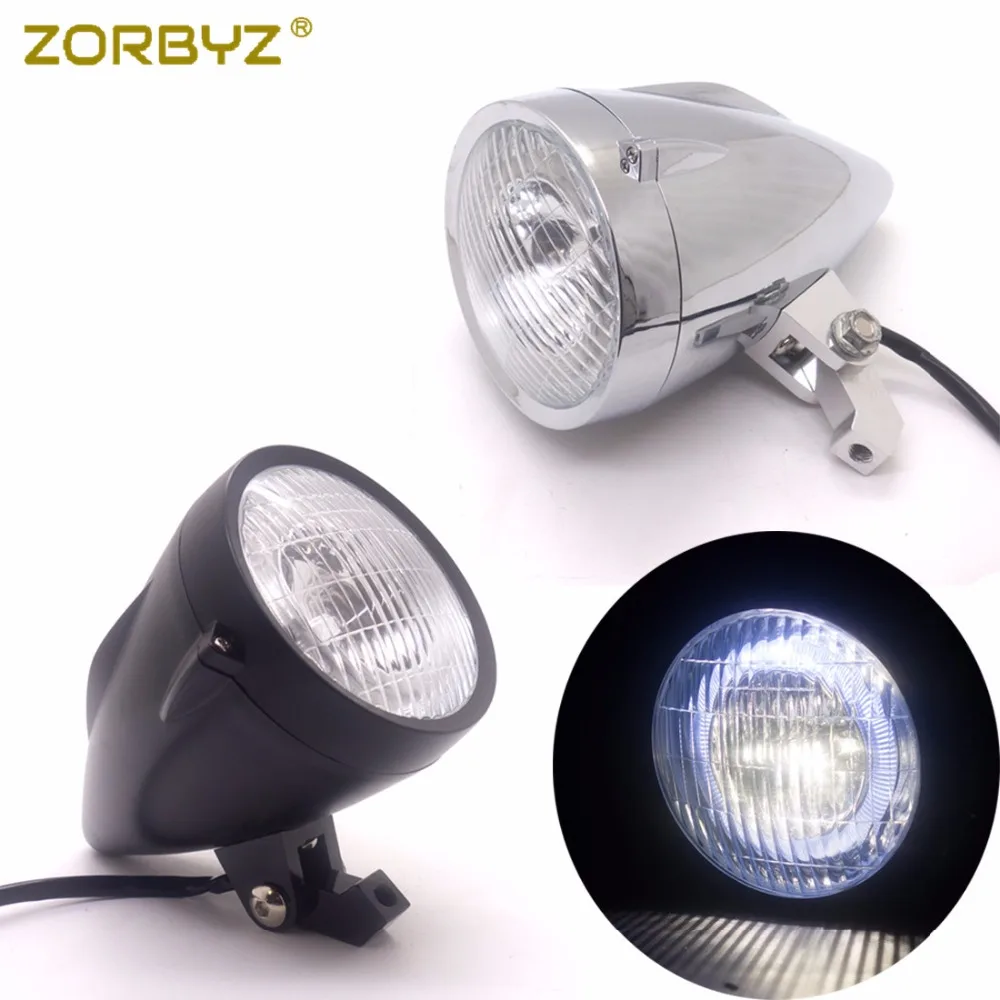 Zorbyz 1 шт. светодиодный пуля фара с белым Ангельские глазки свет для Honda Shadow VT400 600 750 Magna 250 Steed VLX измельчитель