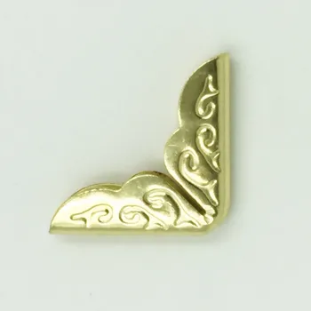 

100Pcs Gold Plated Angle DIY Scrapbook Hardware Pattern Carved Book Menus Albums Folders Metal Corners Protectors 20x15mm