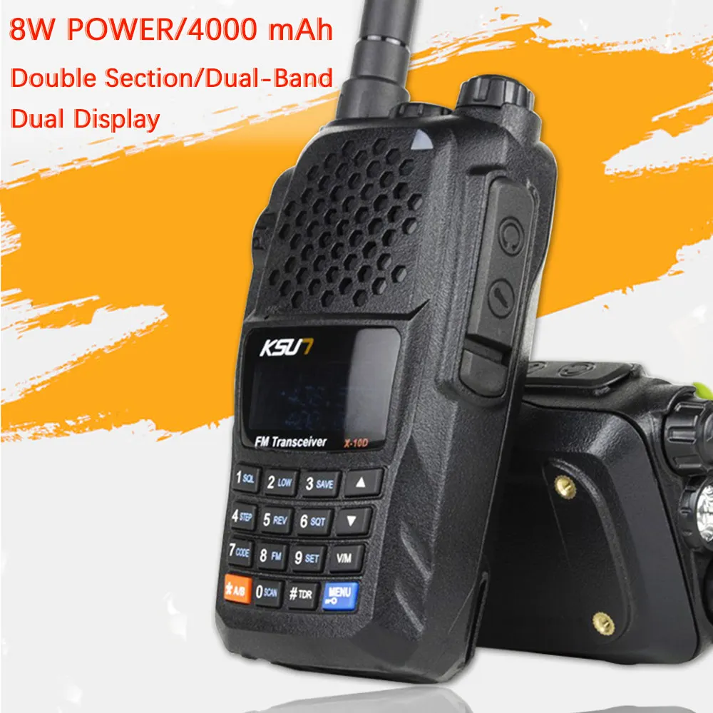 KSUN X-UV10D Walkie Talkie Portatile VHF UHF Two Way Ham Radio Transceiver dual band Palmare Walkie Talkie two Way Communicator