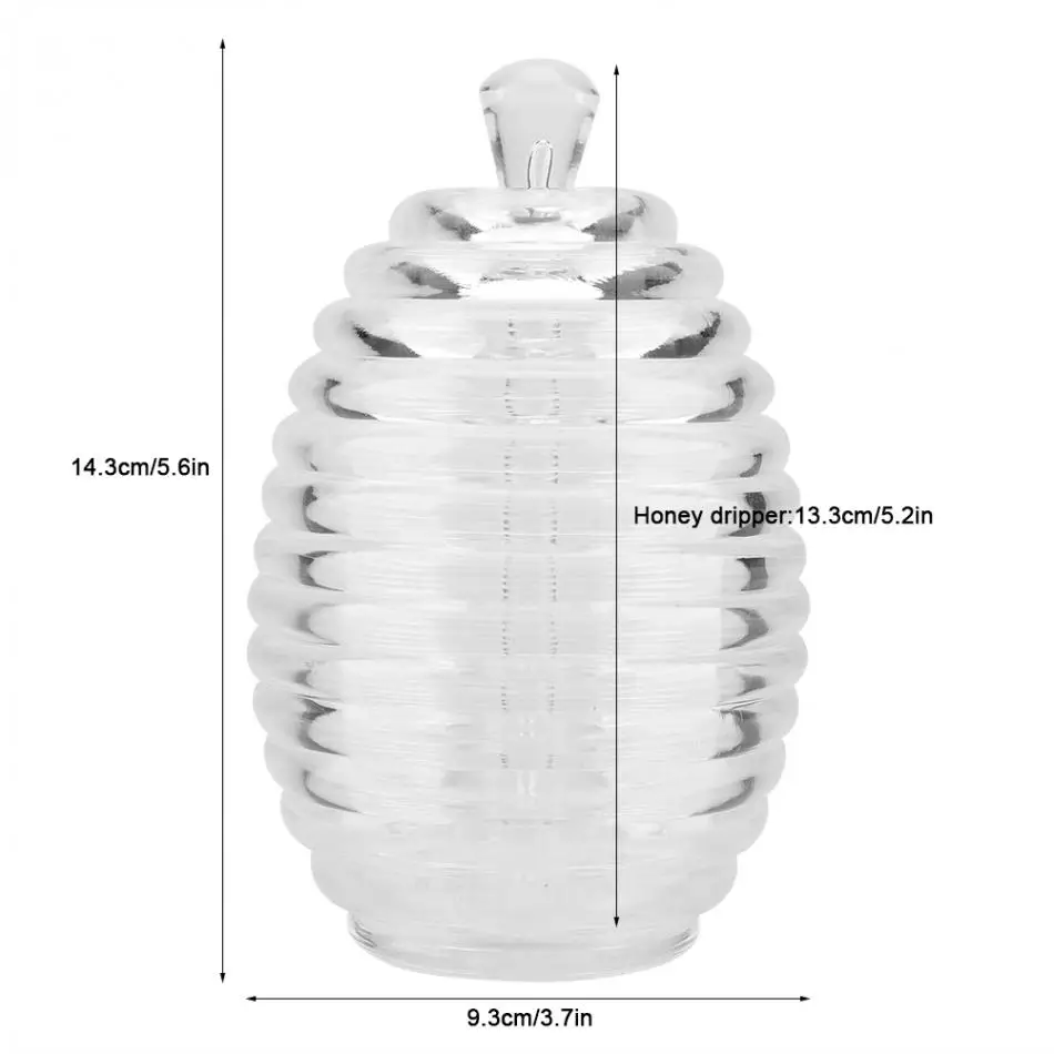 265 мл прозрачная кувшин для меда в форме улей с палочкой-капельницей для хранения и дозирования кувшин для меда кухонный Органайзер