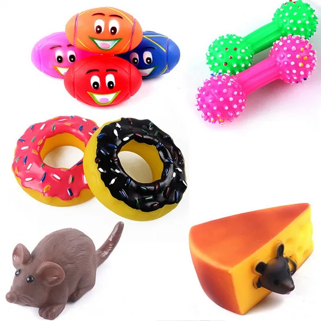 Cute Pet Toy Squeaky Dog Toys Interactive Cartoon Durable & Funny Donut