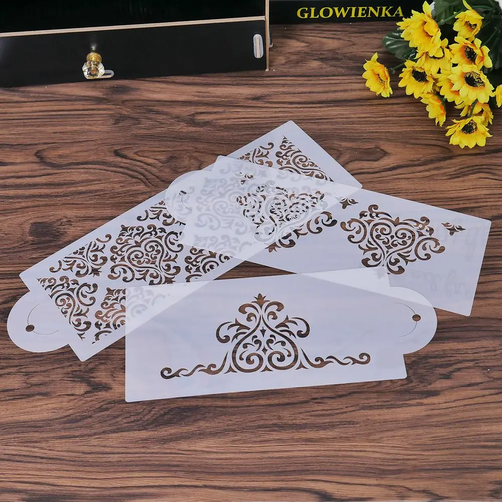 

3PC/set Plastic Heart Crown Lace Flower Reusable Stencil Airbrush Painting Art DIY Home Decor Scrap booking Album Crafts