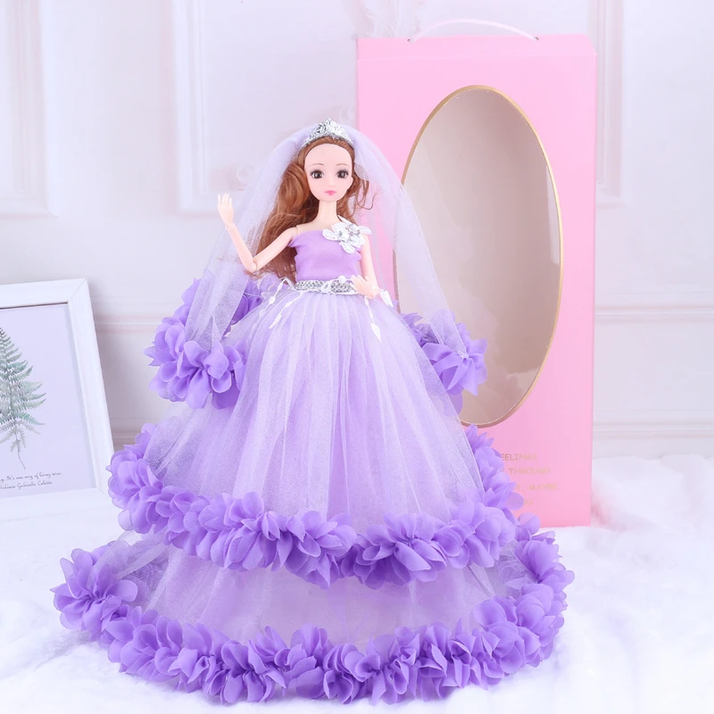 14 Inches 3D Eye Wedding Dress Doll Princess Girl Boxed Gift With Party Skirt Dolls Toy For Kids Children Birthday | Игрушки и хобби