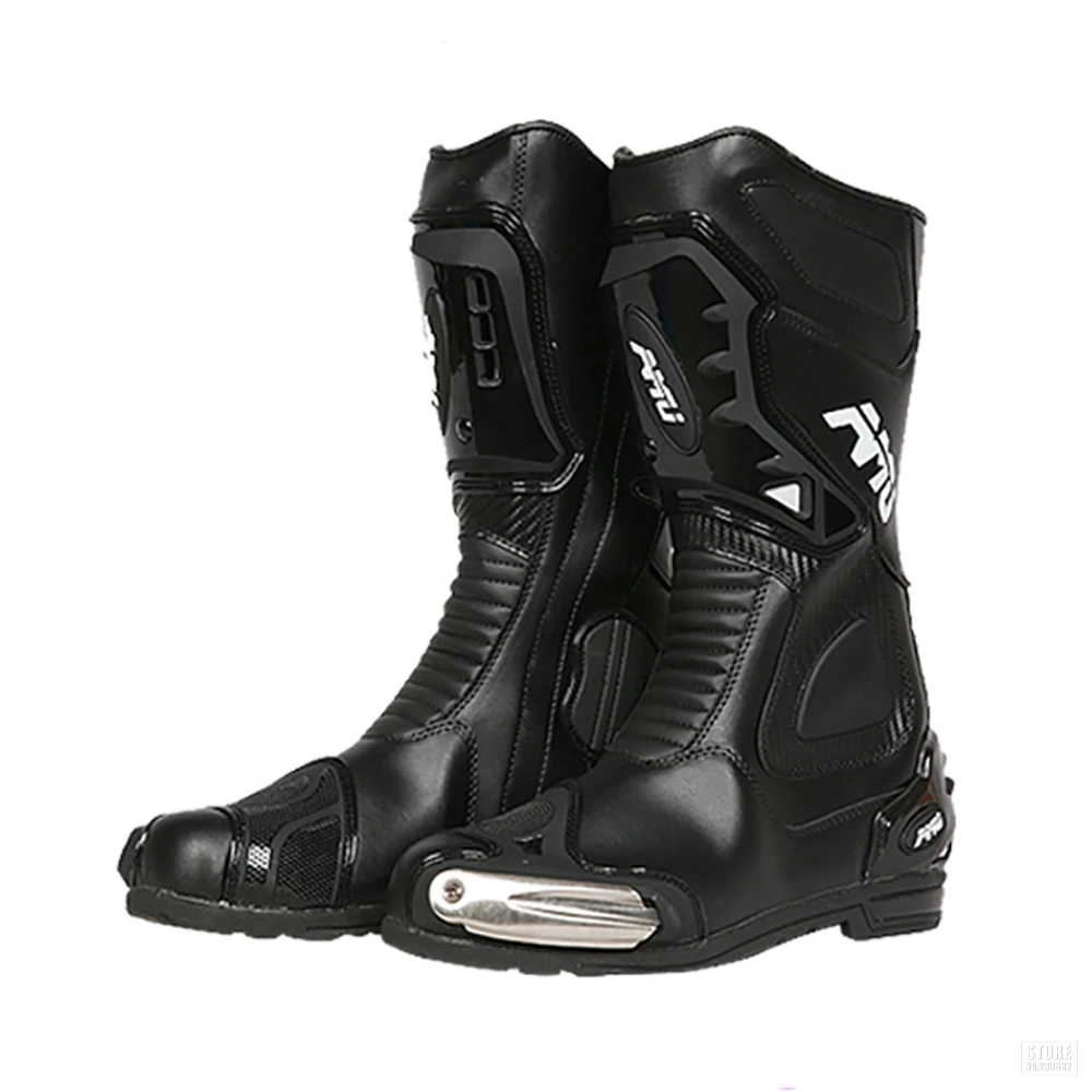 

AMU Motorcycle Boots Men Microfiber Leather Motocross Boots Waterproof Botas Moto Boots Motorbike Riding Boots Motorcycle Shoes