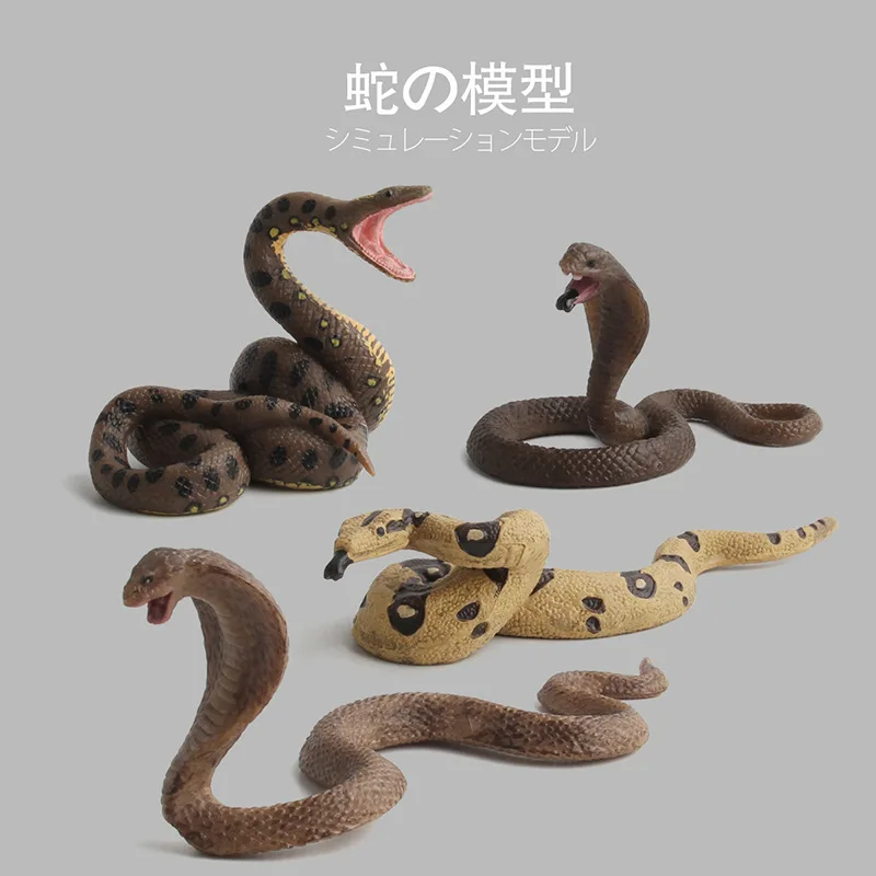 

Poikilotherm Animal Snake Action Figure Lifelike Rattlesnake Python CoBra Snake Model Collection Toy For Kid Gift