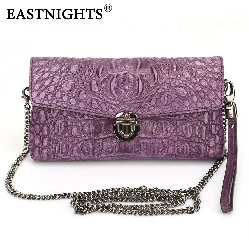 

EASTNIGHTS Famous Brand Genuine Leather Women Handbags Fashion Clutches Women Crossbody Shoulder Messenger Bags Chain Bag TW2519