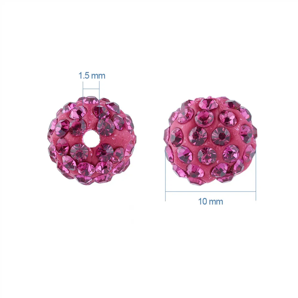 1 коробка смешанные 15 цветов 10 мм круглые бусины диско шар полимерная глина Стразы для изготовления ювелирных изделий отверстие: 1,5 мм; 10 шт/цвет