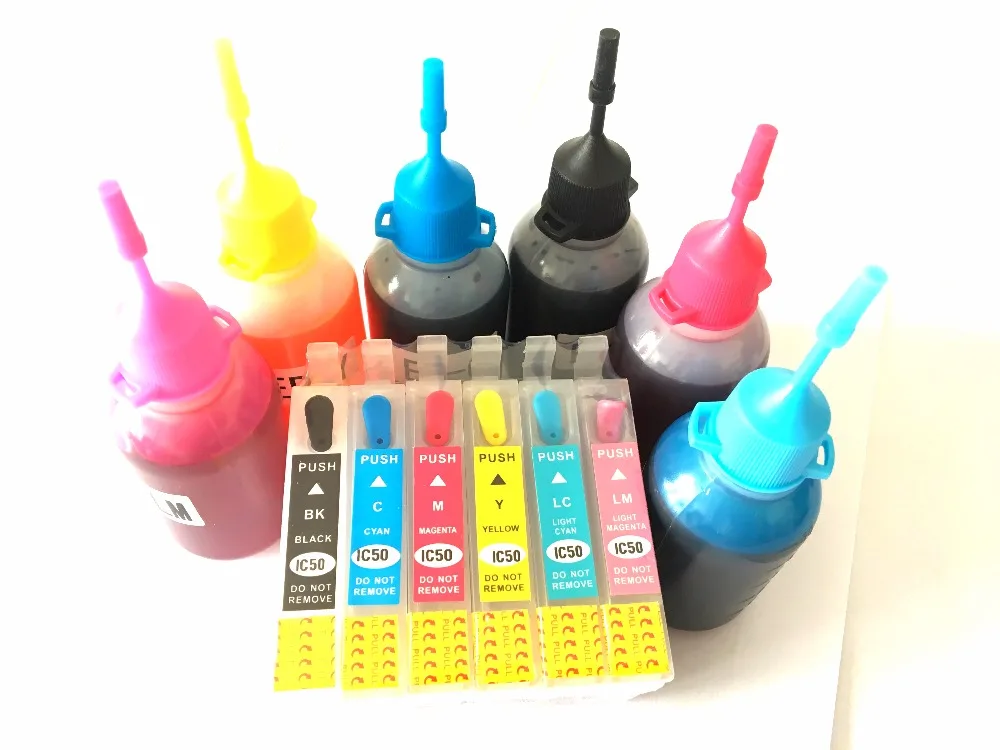 IC50 набор чернил для Epson PM-G850 PM-G4500 PM-T960 PM-A940 PM-A920 PM-A840S PM-A840 PM-A820 PM-G860 EP-301 EP-302 принтер |
