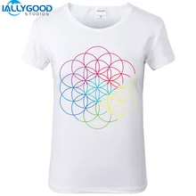 New Harajuku T-shirt Women ColdPlay Full Of Dreams Line Art Series T shirts Geometric Print Tops Slim White T shirts S679