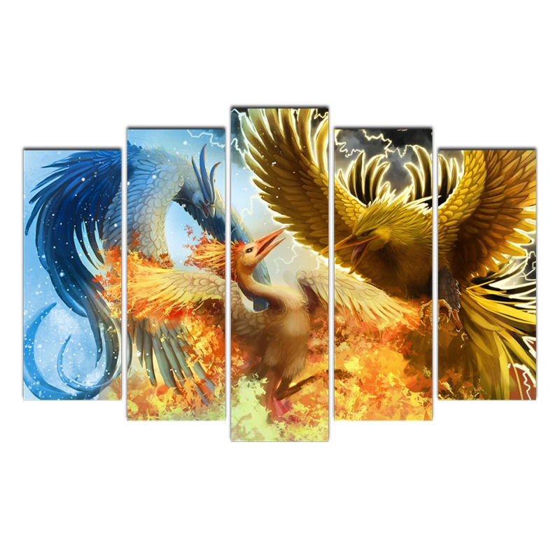 

Home Decor For Living Room HD Printed Pictures 5 Pieces Animal Canvas Painting Vintage Poster Wall Art