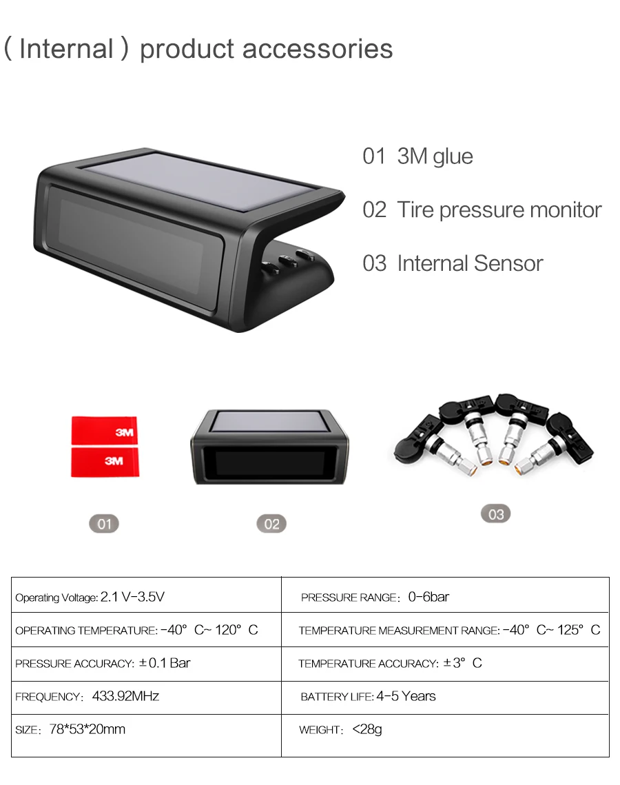 Kommander автомобилей TPMS шин Давление мониторинга Системы солнечной зарядки HD цифровой ЖК-дисплей Дисплей Автоматическая сигнализация Системы Беспроводной с Сенсор