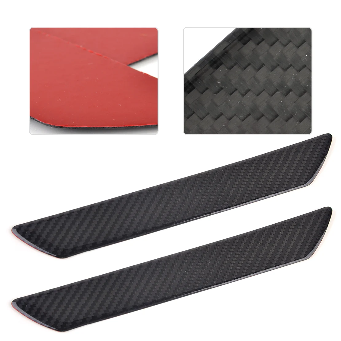 beler 2Pcs Real Carbon Fiber Car Door Step Scuff Plate Sill Cover Panel