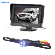 DIYSECUR 4.3 Inch Color TFT LCD Car Monitor + LED Color Night Vision HD Rear View Car Camera Parking Assistance System