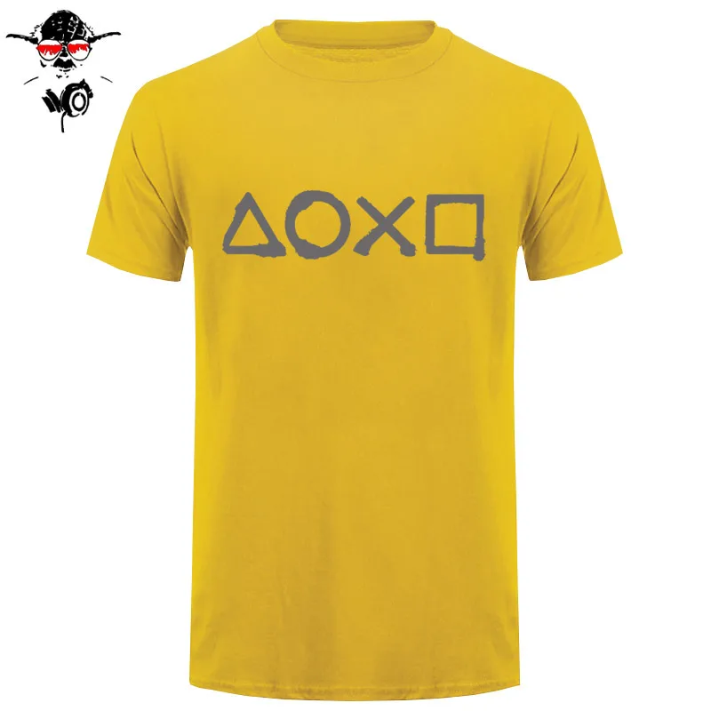 Новая Мужская хлопковая футболка с пуговицами Playstation, Повседневная футболка, мужские футболки - Цвет: 15