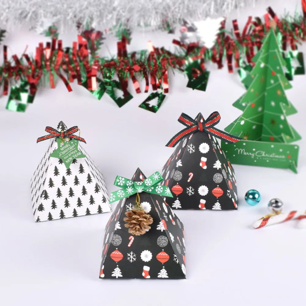 10 шт. украшение рождественских подарков, коробка для конфет, подарочные коробки для рождественской елки, подарочные сумки для мероприятий, вечерние принадлежности, Navidad