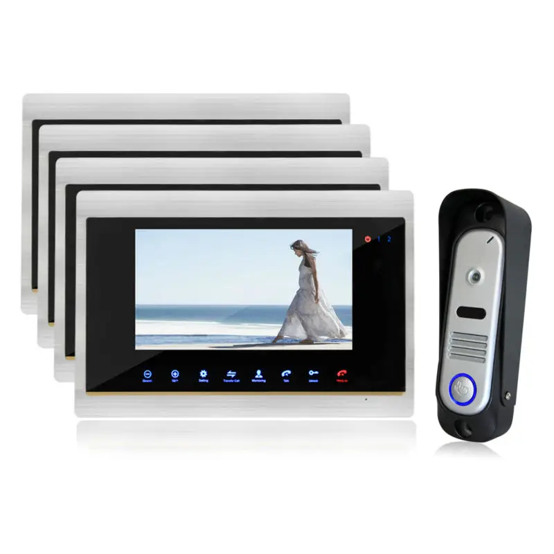 Homefong Video Doorbell font b Camera b font Intercom Monitor 7 inch Touch Screen 1V4 SD