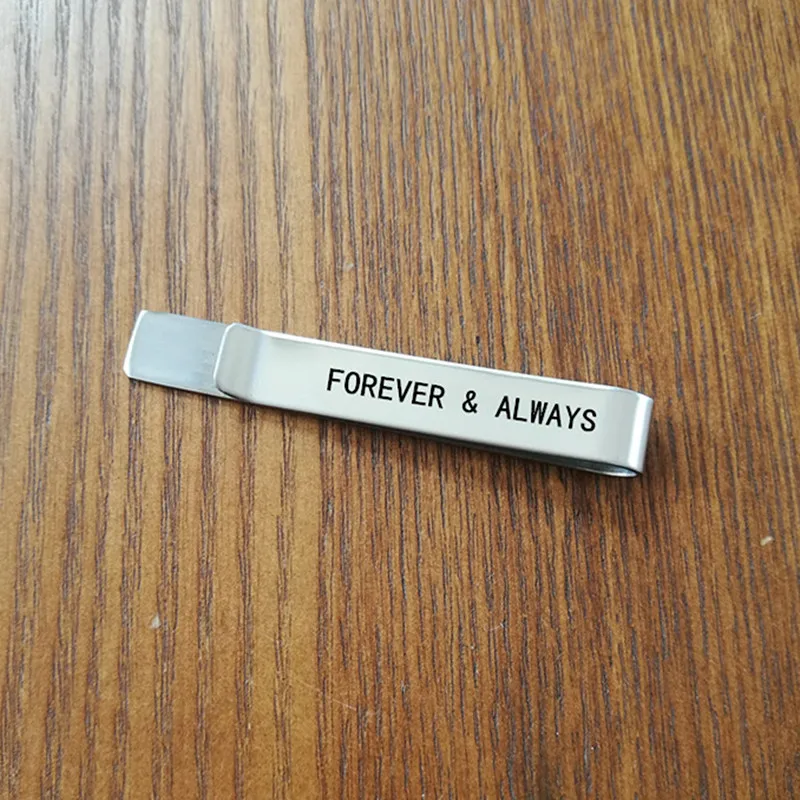 Forever and Always Gift Tie Clip Wedding Tie Bar Anniversary Gift Groom