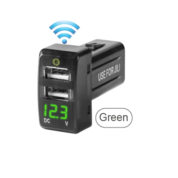 Green 2 USB порта DC 12-24 V двойной USB автомобильный прикуриватель для JILI GS/GL автомобильный Мобильный Bluetooth парк позиционирования для IOS/Android - Название цвета: Green