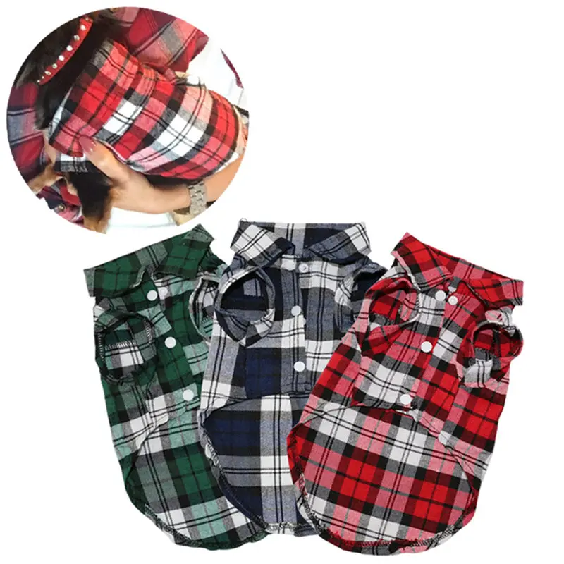 0 : Buy Plaid Dog Clothes Summer Dog Shirts for Small Medium Dogs Pet Clothing ...