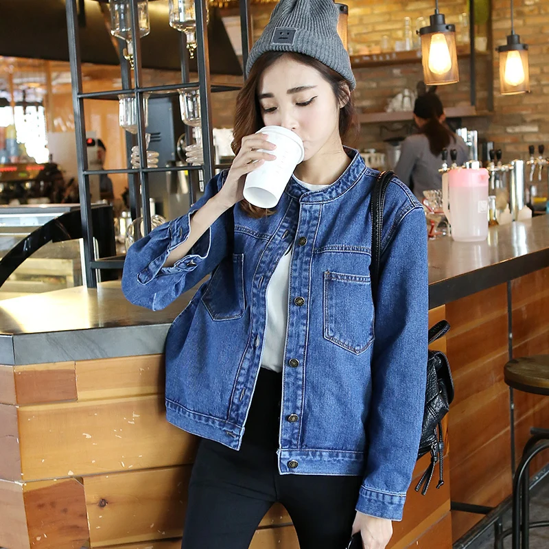 

New Spring Autumn Women Denim Jacket 2018 Fashion Loose Single Breasted Long Sleeve Female Coats Large Size Female Jean Jacket