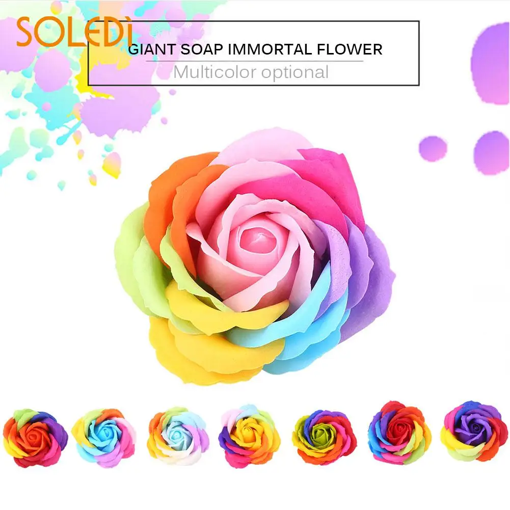 

8 Color Gift Box Hotel Soap Floral Gift Colorful Ornament Flower Petal Elegant Decor Artificial Rose Valentine'S Day
