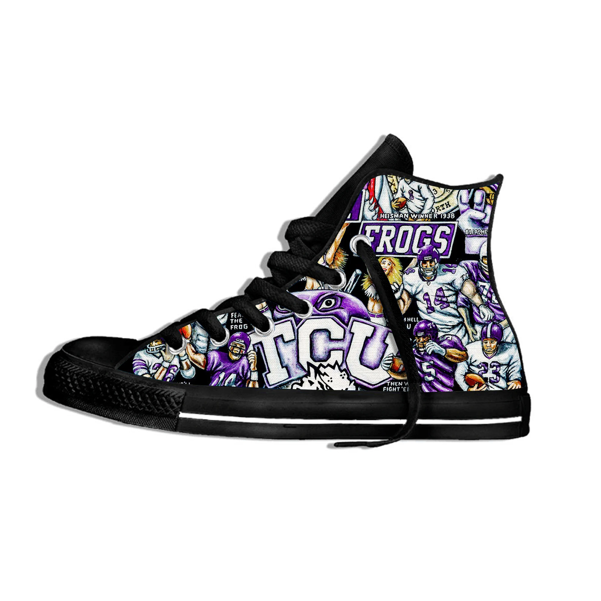 

Lightweight Men's/women's Texas Christian Shoes Casual University Flat Canvs Sneakers Breathable High Top Shoes