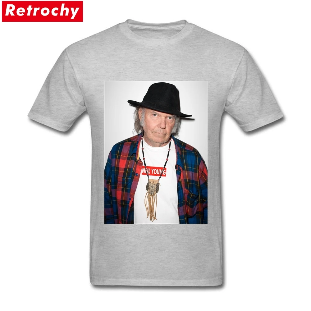 Новейший дизайн, Мужская футболка Neil Young, Великобритания, мужская, Канадская рок-звезда, короткий рукав, валентинка, плюс размер, футболка, американский бренд - Цвет: Серый