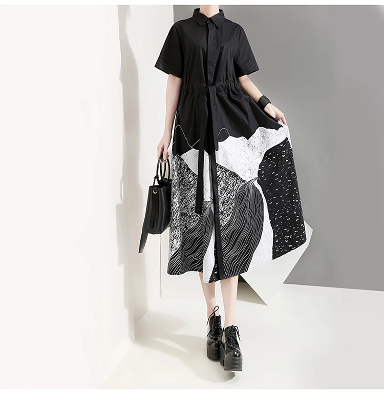 New Fashion Style Sash Lapel A-Line Casual Dresses Fashion Nova Clothing