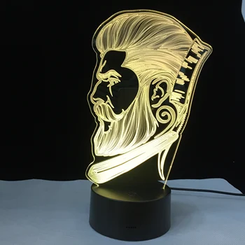 

Barber Shop Business 3D LED Night Light Beauty Salon Hairdresser Store Sign Creative Night Lamp Optical illusion Table Light