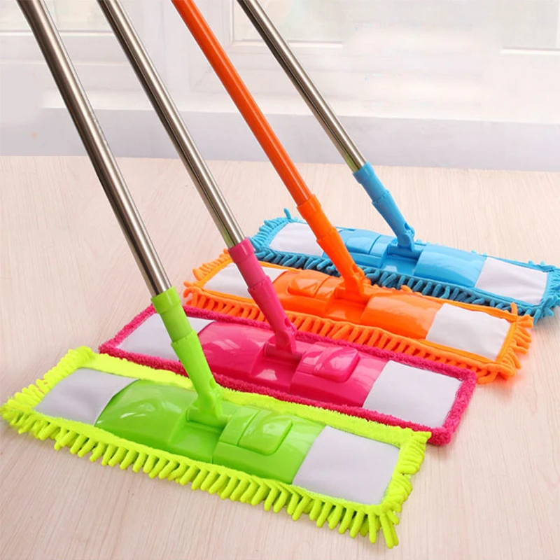 Creative Stainless Steel Flat Mop High Quality Comfortable Handle Extensible Mops Living Room