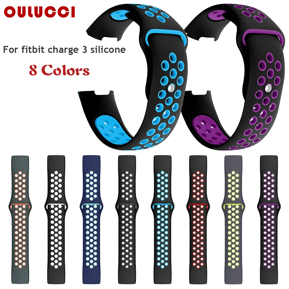 

Oulucci Watch Band For Fitbit Charge 3 Outdoor Sport Soft Silicone Replacement Band For Fitbit Charge3 Wristband Watch Strap