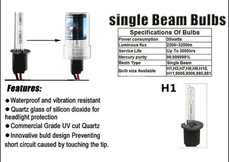 10 шт. H1 HID Xenon чистый белый сменный автомобильный 6000K 35W головной светильник, фара, лампа для парковки, автомобильный светильник