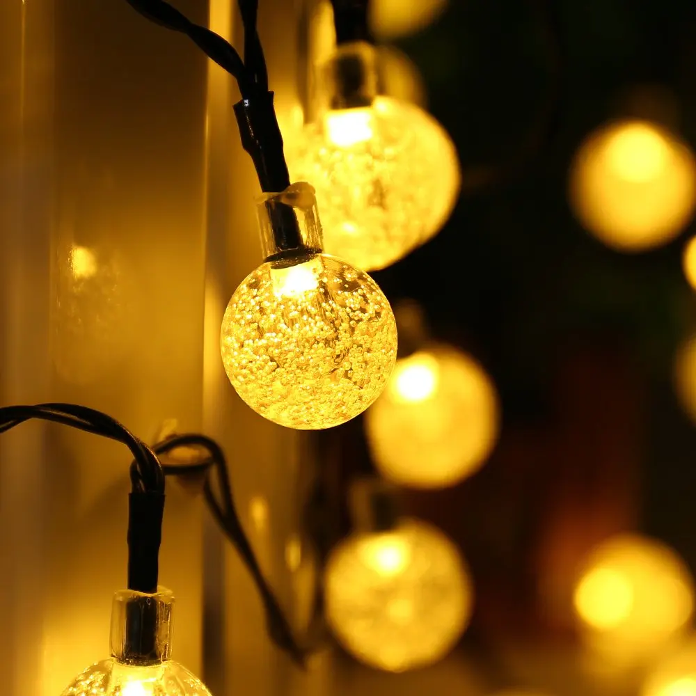 7M 50led LED Solar String Light ball Pendant Outdoor Garland Garden Festoon Christmas Party Decorative Globe Fairy LightS