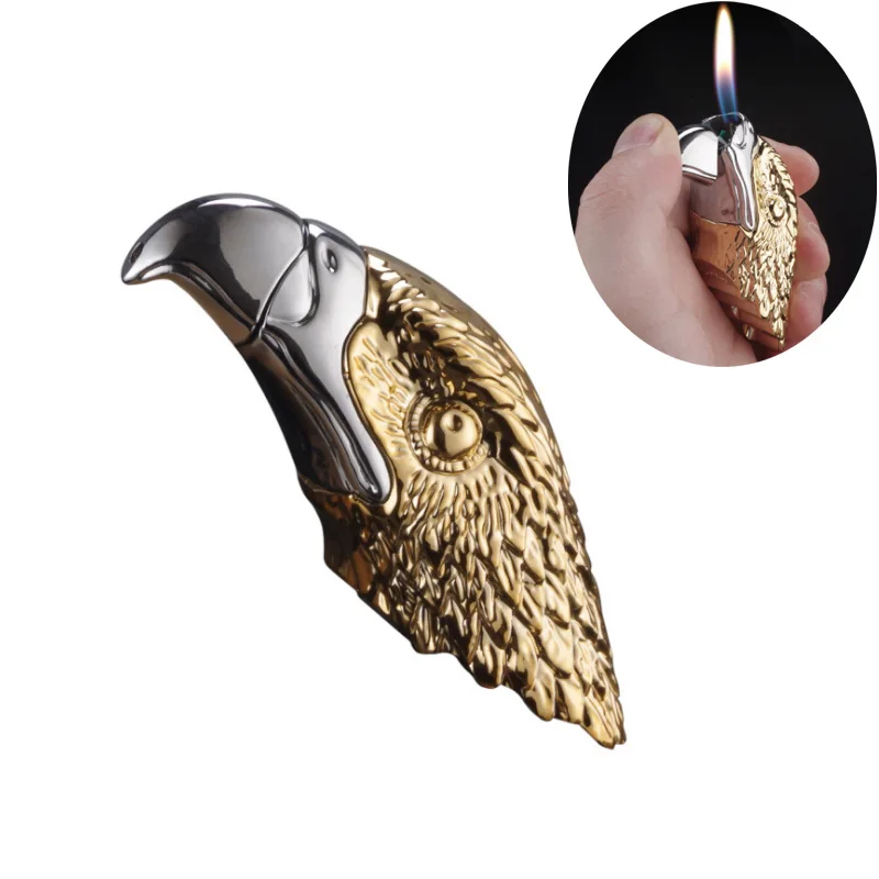 

Creative Copy Eagle Gas Lighters Metal Recyclable butane gas Flame Cigarette Lighter Novelty Inflatable Gas Butane Fair Smoker