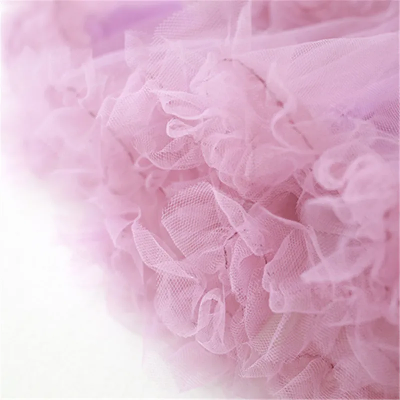 2019 New Girls Gauze Bubble Skirts Pure Color Tutu Skirt Performance Princess Pettiskirts Spring and Summer 3-8Y