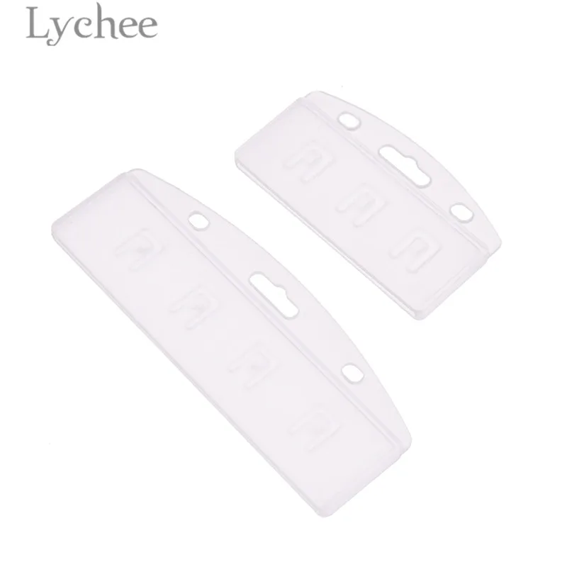 Lychee Life 10 шт. прозрачный наполовину ID держатель для карт s пластиковый портативный кредитный держатель для карт принадлежности для хранения путешествий аксессуары