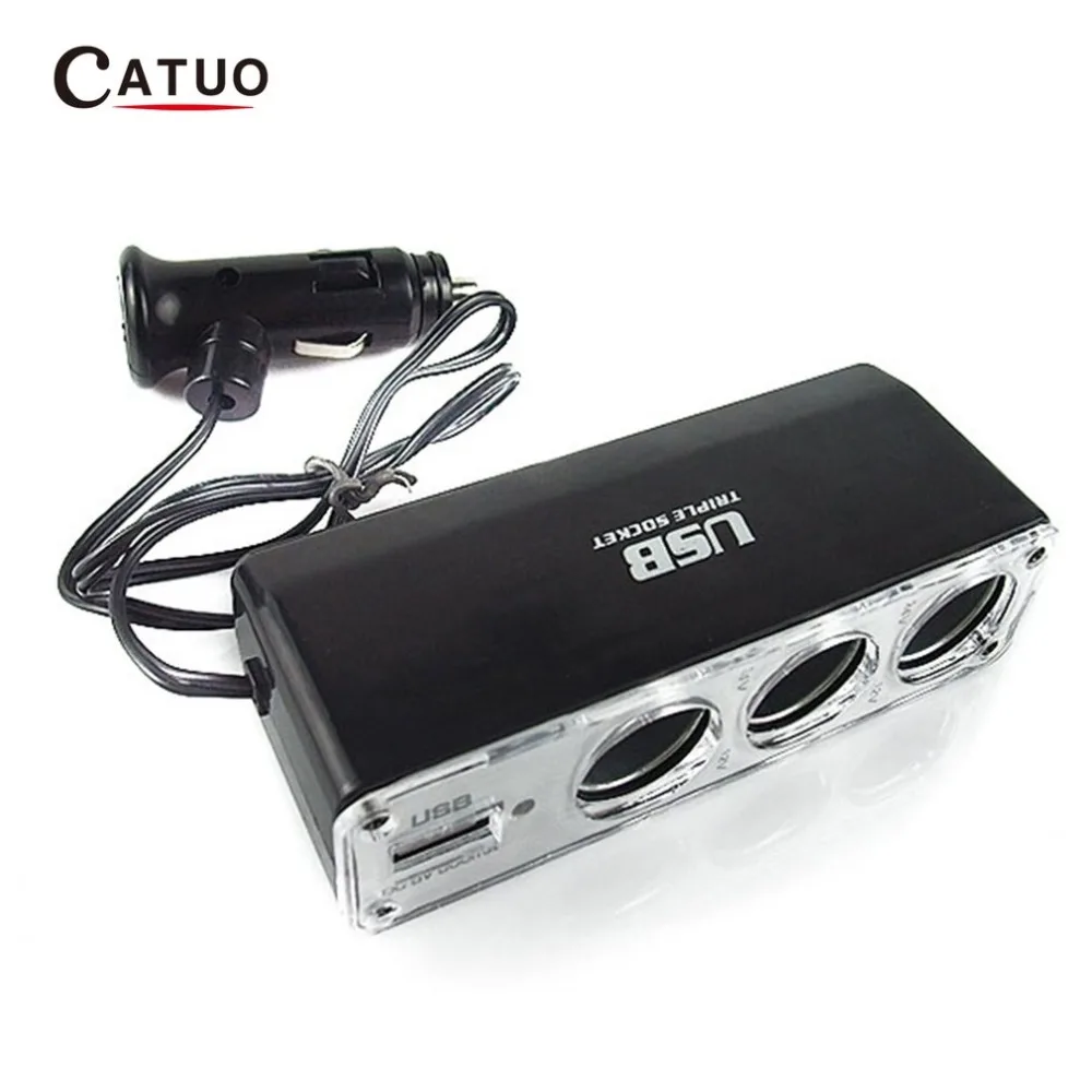 DC 12 V/24 V с USB светодиодный свет выключатель Универсальный 2 Way Автомобильный Разветвитель Прикуривателя Зарядное устройство Мощность адаптер
