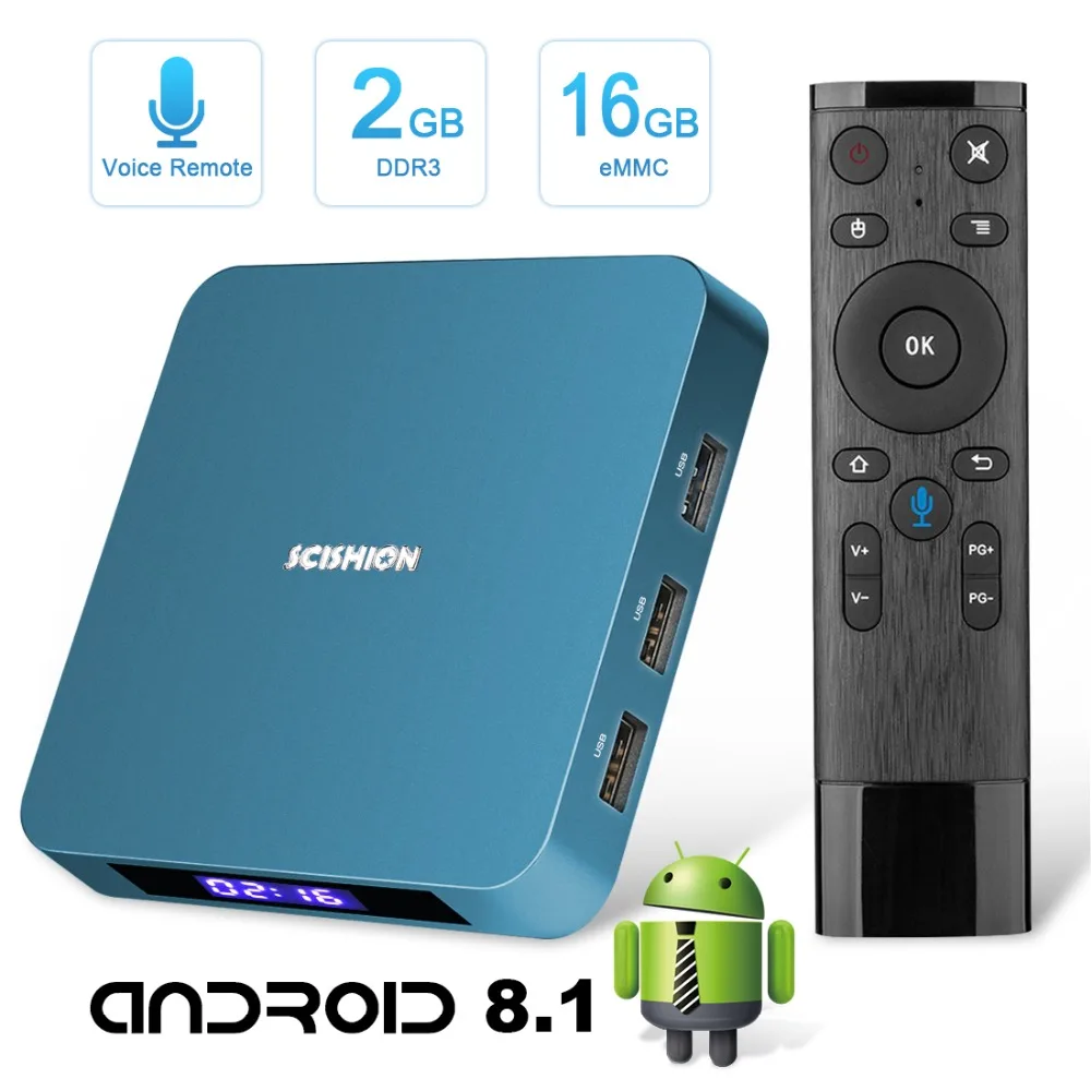 Leelbox Android 8 1 ТВ коробка Ай одна RK3328 4 ядра 64bit 2 ГБ + 16 с Bluetooth 0 WiFi Ethernet HDMI HD К Декодер