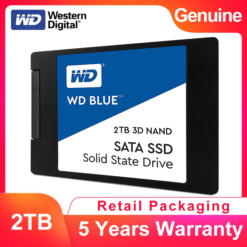 

WESTERN DIGITAL WD BLUE 3D NAND SSD 2TB SATA3.0 2.5" Internal Solid State Drive Hard Disk For NoteBook Laptop PC WDS200T2B0A